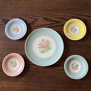 Vintage Susie Cooper Patricia Rose Salad Plate And Mini Plates.  Set Of 5